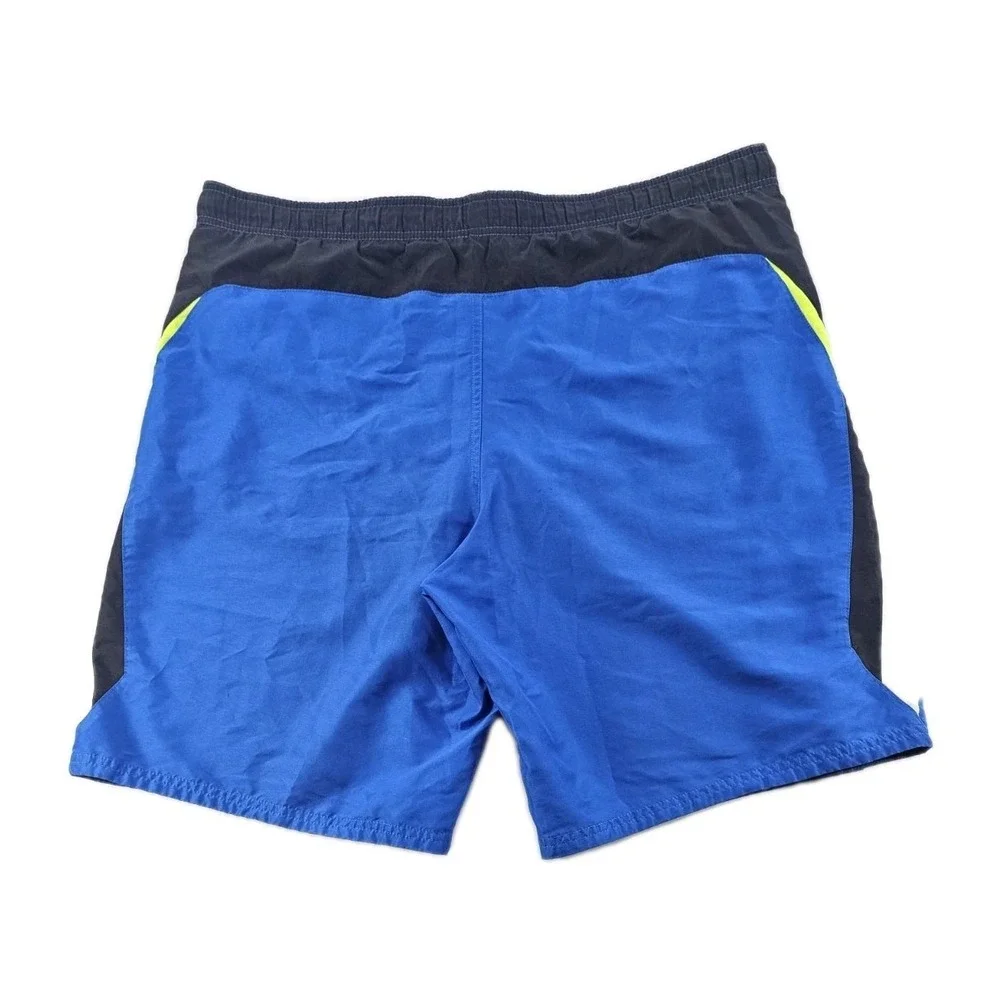 Nike Swim Trunks Mens XL Blue Green White Drawstring Bathing Suit Shorts Lined